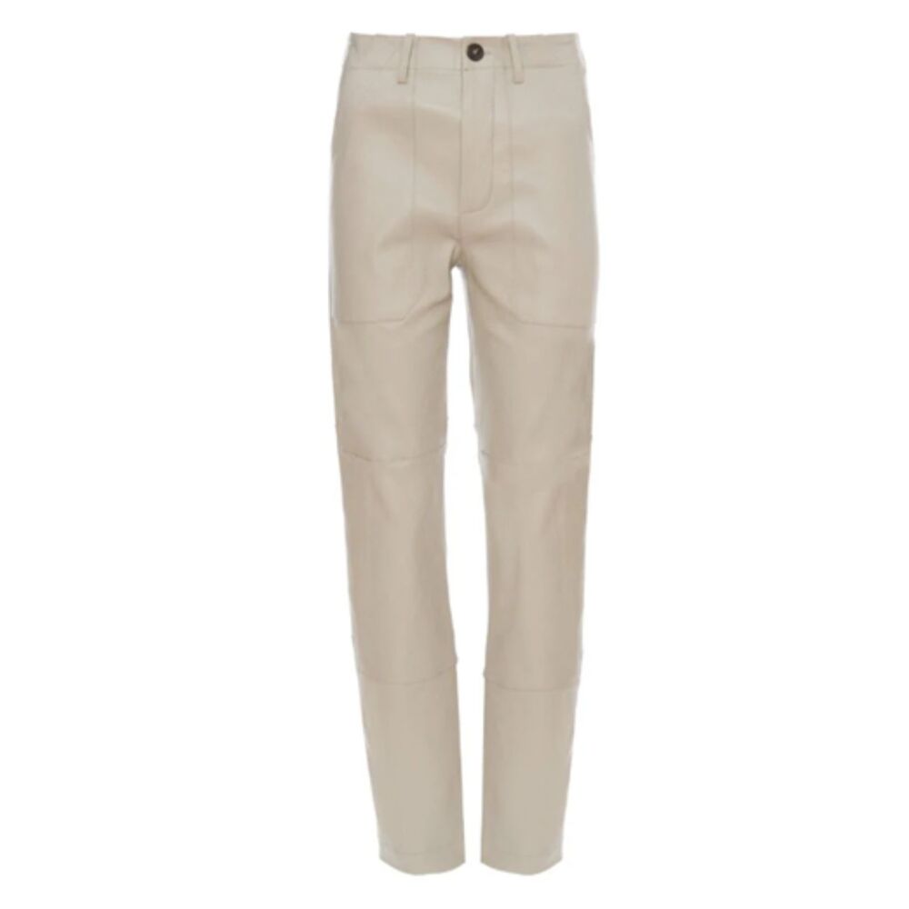SPRWMN Army Trouser Utility Straight Pant in Nude Leather XS NWOT